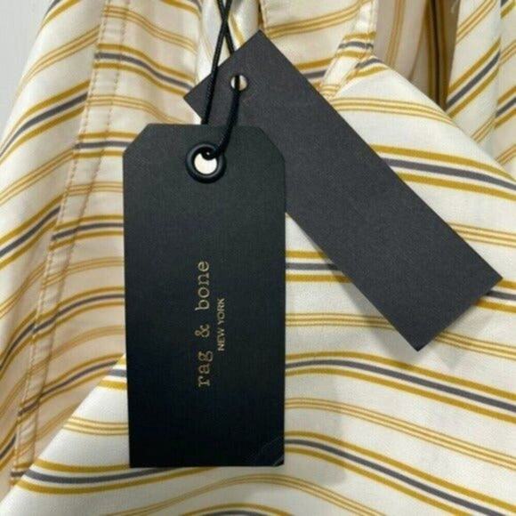 Rag & Bone Felix Stripe Silk Skirt Yellow size 12 - Picture 6 of 8